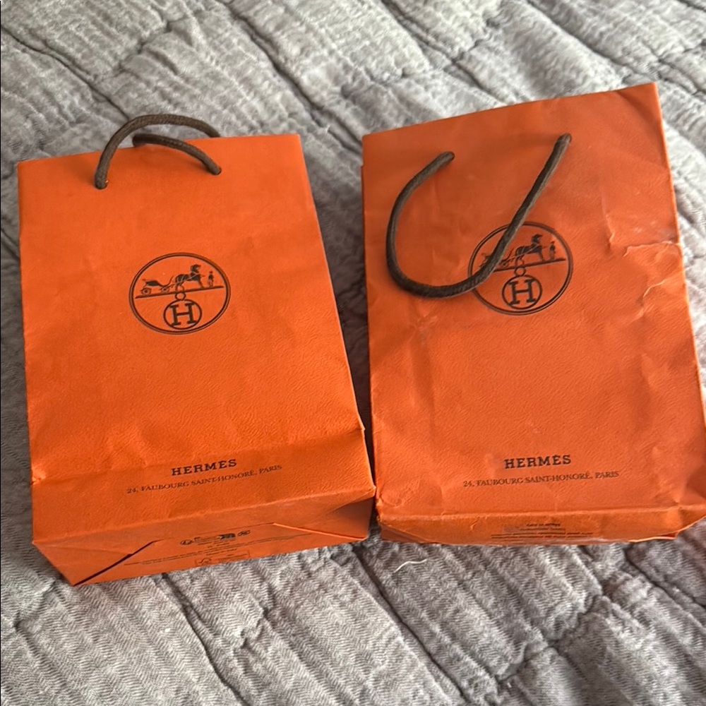 Hermes Orange Paper Bag small x2